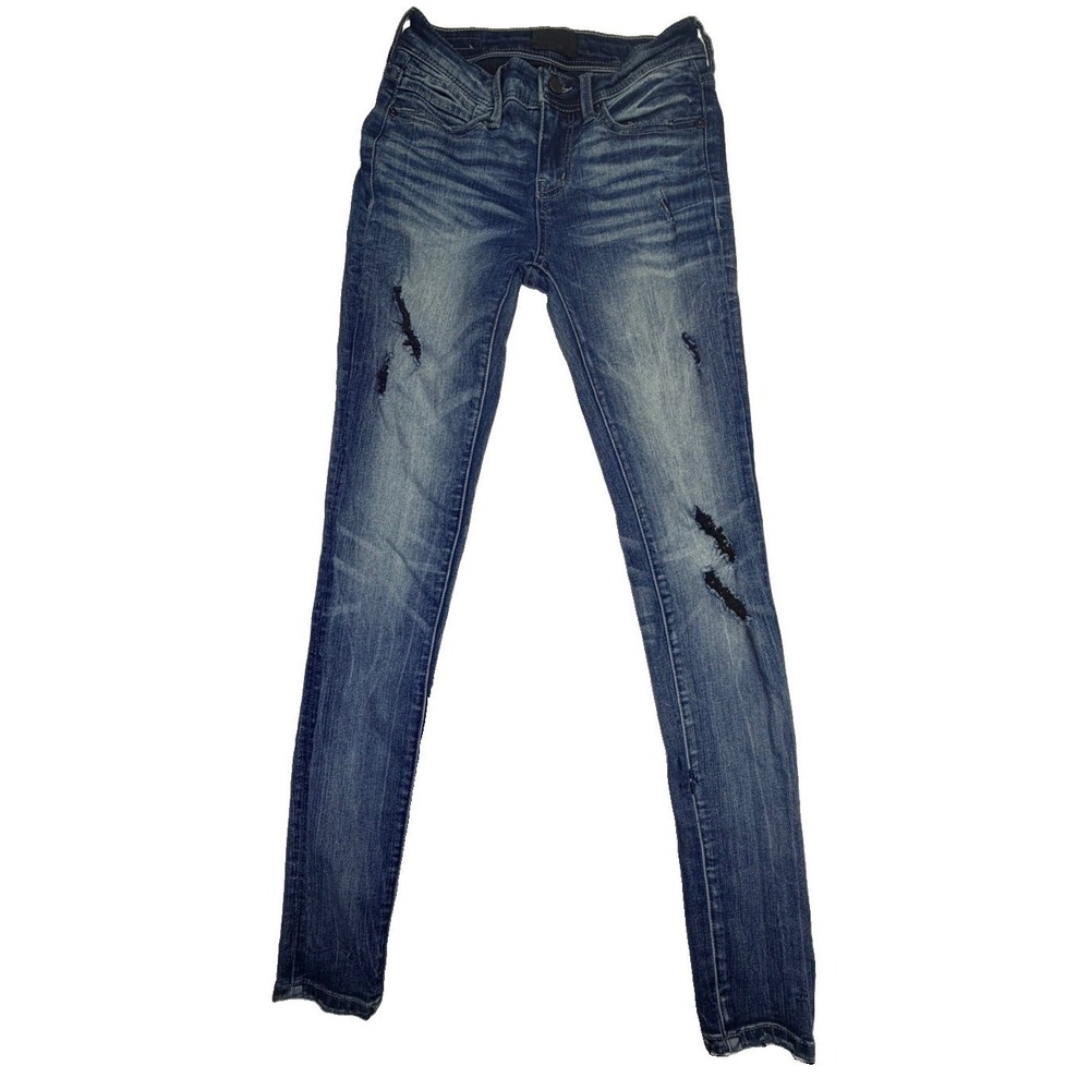 Buckle Black Fit No. 53 Skinny Jeans Women's 23x32 Distressed Stretch